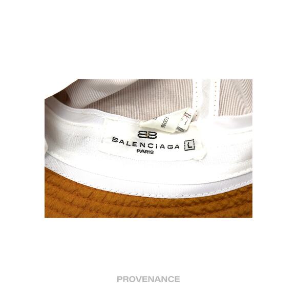 🔴 Balenciaga BB Logo Embroidered Bucket Hat - Golden Ochre - Picture 5 of 5